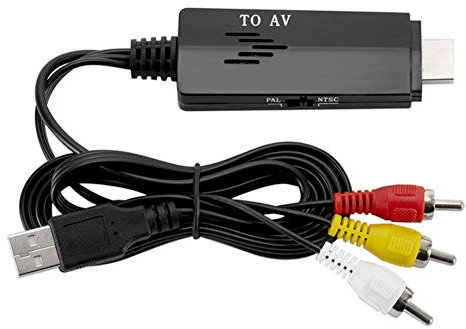 Beufee Convertitore Rcas a HDMI, Convertitore Av a HDMI, Lettore Videoregistratore Convertitore Rcas a HDMI HDMI a Rcas VCR/Lettore Dvd Combo Nuovo Cavo Av per Videoregistratore