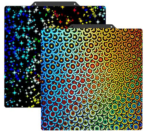 JUUPINE Ender 3 Build Plate 235X235mm, Upgraded H1H Build Plate Kaleidoscope+Galaxy Spring Steel Sheet for Adventurer 5M/5M pro/Neptune 3 Pro/Neptune 4/Ender 3/3 Pro/3 Neo/Ender 3 V2/Ender 3 S1