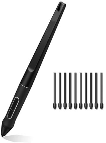 PW517 Stylus Digital Pen with 10 Nibs for Huion Kamvas 13, Kamvas 22 Plus, Kamvas 22, Kamvas Pro 24 Drawing Monitor, 8192 Pressure Stylus Pen Battery-Free