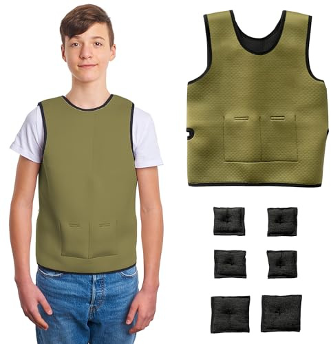 Gewichtsweste Kinder | Weighted West als ADHS und Autismus Hilfsmittel | Autismus-Sensorik-Kleidung | Apassbar Weight Vest für Kinder | Weste Jungen und Mädchen