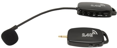 KIMISS Erhu Microphone pour Violon, Microphone pour Violon sans Fil 2,4 G avec Anti-interférence, Plug and Play, Fonction de Réduction du Bruit, Adaptateur Universel 3,5 Mm à