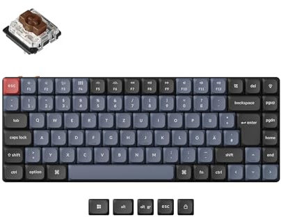 Keychron K3 Pro QMK/VIA Custom Ultra-Slim Wireless Mechanical Keyboard, Hot-swappable Bluetooth/Wired DE-ISO Layout Programmable RGB Backlit Brown Switch Gaming Keyboard for Mac Windows