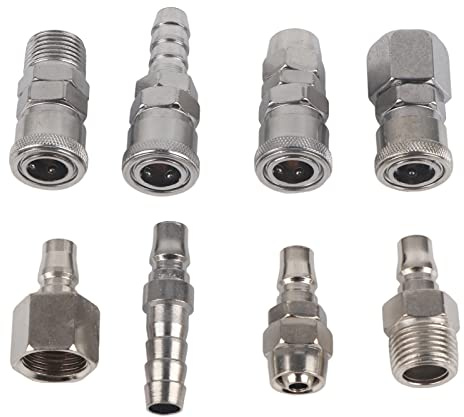 Kit de raccords d'air PCL 8 pièces BS PPneumatic tuyau pour compresseur d'air raccord rapide kit connecteur mâle femelle 15 x 10 x 7