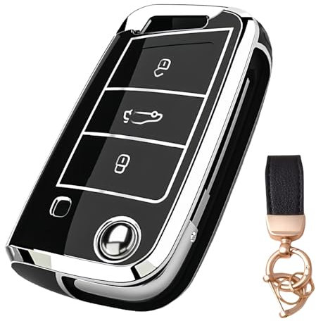 NEUHOO Auto Zubehör für Seat Tarraco FR 2018-2024 2025 Schlüsselhülle und Schlüsselanhänger, Schlüsselgehäuse Silikon Schlüsselkarte Hülle (Schwarz)