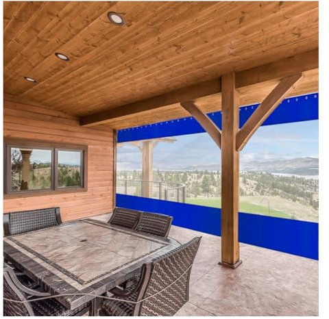 Rideaux de bâche transparente pour terrasse, rideau industriel, bâche robuste avec œillets pour extérieur, côtés de pergola, 4 x 5 m