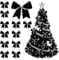 HIENAJ 12PCS Christmas Velvet Bows for Wreath, Front Door, Indoor Outdoor Wall, Tree Topper - Black Winter Décor Xmas Ornament Decoration Supplies