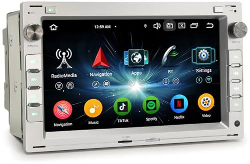 erisin 8-Core 4+64GB Android 13 Autoradio Navigatore per VW Golf 4 Passat B5 Jetta Sharan Polo T4 T5 Seat Ibiza Leon Skoda Octavia Supurb CarPlay Wifi Bluetooth DSP Canbus SWC FM Radio RDS