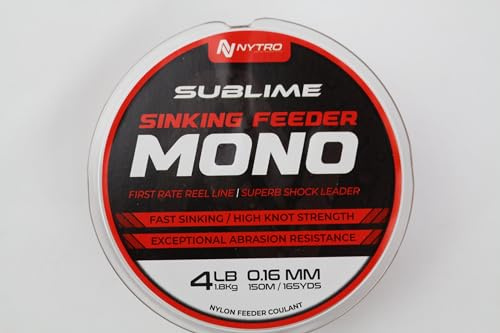 Nytro Sublime Sinking Feeder Mono 5lb 2.3kg, Strong, Supple, High Knot Strength, Shock Leader, Code 20600011
