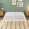 Lutown-Teen Metallbett 140x200 cm mit Runde Eckbeine Höhe 30.5cm, Bett 140x200 aus Metall mit Lattenrost, Bettgestell mit Stauraum unter dem Bett Weiss, Geräuschfrei, Einfacher Aufbau, Weiß