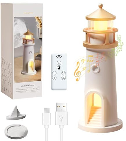 NEOVSUNY Luce di Proiezione Lunare, Lampada Faro con Bluetooth e rumore bianco, Luce Notturna Bambini, Romantica Lampada Proiettore, Decorazione Faro con Luce a LED, Regalo per Natale Compleanno