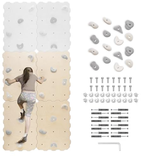 MAMOI® Kletterwand für kinderzimmer, Klettergerüst Indoor, Klettern mit Klettergriffe für Kinder, Klettersteine, Kletterturm mit Griffe, Klettergriffe, Montagesatz