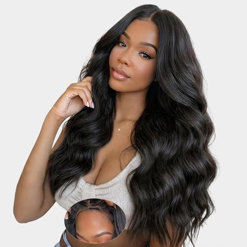 Wear and Go Glueless Wig Human Hair Wig For Black Women Pre Plucked Pre Cut No Glue 9x6 Max Part HD Lace Body Wave Hair,200% Density Natural Hairline for Beginner-Friendly 20Inch