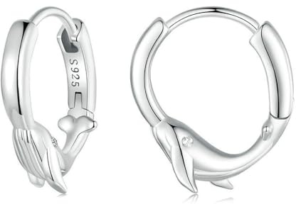 Süße Wal Hoop Ohrringe für Frauen, Sterling Silber Ozean Tierschmuck Geschenke Frauen Mädchen