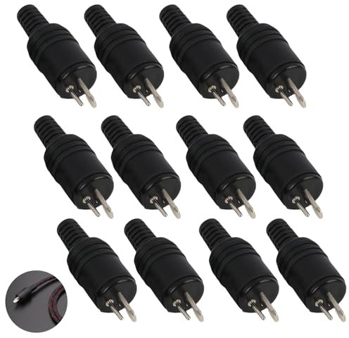12 Pièces Fiches Haut-Parleur DIN 2 Broches avec Bornes à Vis, Connecteurs Audio Sans Soudure pour Câble Enceinte HiFi, Fiche Haut-Parleur Mâle DIN Facile à Installer pour Auto-Assemblage
