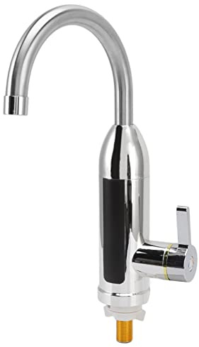 Acouto Grifo de Calefacción Rápida Eléctrica de 3000W, Pantalla de Temperatura de Agua Digital, Tubería de Agua Giratoria de 360 Grados, Cocina de Agua (EU enchufe 220V)