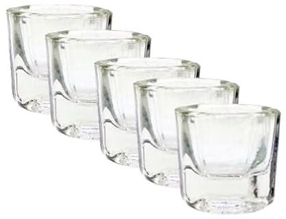 Dappenglas Set für Wimpern- und Augenbrauenfarbe, Hochwertiges Glas, 5 Stück, Professionelle Qualität für Studio und Heimgebrauch
