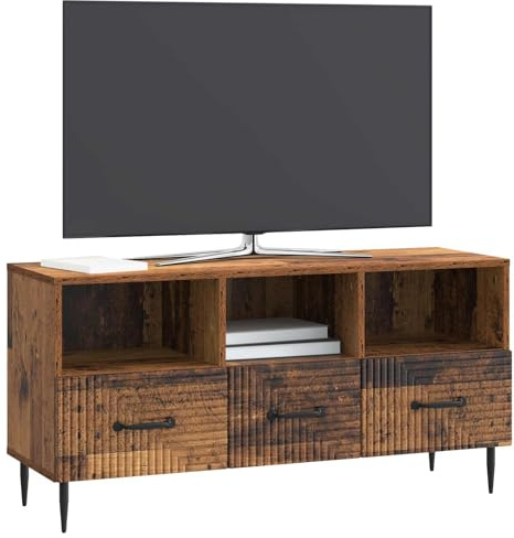 vidaXL TV-Schränk Altholz 102 x 34,5 x 50 cm Holzwerkstoff, Wohnzimmer, Vintage Stil, rechteckige Medienkonsole, viel Stauraum für Moderne Heimorganisation