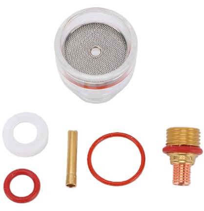 Kit de coupelle en verre pour torche adaptée à la coupelle en verre de soudage au chalumeau WP 17 18 26 et corps de pince de lentille à gaz de 1/8 pouces 3,2 mm avec rondelle et