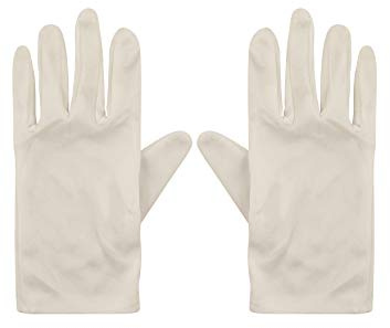 HENBRANDT Adult Unisex ladies Men White Magicians Gloves Fancy dress Accessory