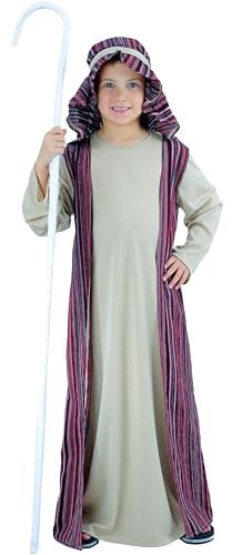 Wicked Costumes Boys Shepherd Fancy Dress Costume – Nativity Robe Outfit for Christmas, School Plays, World Book Day & Parties