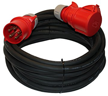 netbote24 Starkstromkabel 32A 40m mit Phasenwender H07RN-F 5x2,5 Starkstrom Verlängerungskabel CEE Verlängerung 32 Ampere Kabel 5x2,5mm2 Baustelle Werkstatt Industrie Geeignet Outdoor IP44