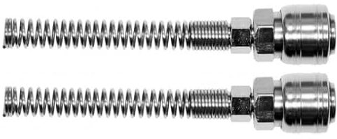 Lot de 2 1/4 'Raccord rapide pour Air Comprimé à mortaiser Mamelon de raccord de tuyau avec protection anti-torsion intérieur de Ø 5–6 mm, extérieur de Ø 8–10 mm