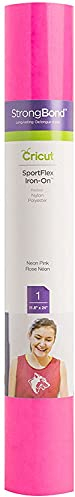 Cricut SportFlex Iron On | Neon Pink | 61cm (24) | Heat Transfer Vinyl Roll (HTV) | For use with all Cricut Cutting Machines