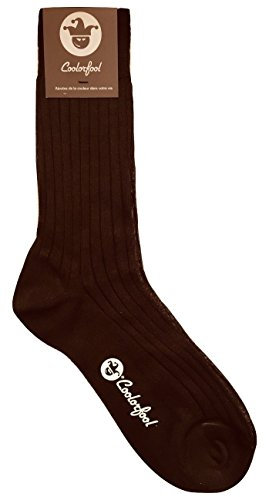 Coolorfool Calzini filo di Scozia di lusso da uomo e da donna - 100% cotone pregiato marrone scuro T 46/48