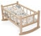 CuddlyZOO NEW LARGE WOODEN PINK ROCKING BED COT Fits Up to 46cm 18 Doll for 3 years+ (meadow)