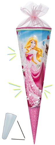 alles-meine.de GmbH personalisierte 3D LED Licht & Leucht - Schleife - verschiedenes Zubehör frei wählbar - passend für 3-D Schultüte - Prinzessin Aurora - mit Glitzer + Organzab..