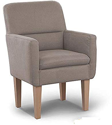 CAVADORE Diningsessel Kira / Polstersessel für Küche, Esszimmer oder Wohnküche / Passend zur Küchengarnitur Kira / Leichte Fleckenentfernung dank Soft Clean / 66 x 96 x 71 / Flachgewebe: Hellgrau