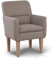 CAVADORE Diningsessel Kira / Polstersessel für Küche, Esszimmer oder Wohnküche / Passend zur Küchengarnitur Kira / Leichte Fleckenentfernung dank Soft Clean / 66 x 96 x 71 / Flachgewebe: Hellgrau