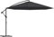 vidaXL Ampelschirm mit Alu-Mast Entlüftung Kurbelmechanismus Sonnenschirm Gartenschirm Strandschirm Schirm Balkon Terrasse 350cm Schwarz