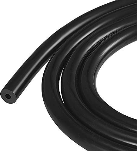 sourcing map Vacuum Silicone Tubing 3mm(1/8) ID 9mm OD 3mm Wall Thick Tube Hose for Engine 2m Black