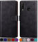 SUANPOT [RFID Schutz für Huawei P30 Lite Hülle PU Leder Handyhülle Lederhülle Klapphülle Kartenfach Flip Cover für Huawei P30 Lite Handy hülle Leather Wallet Phone Case Schwarz