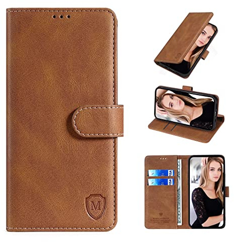 FMPCUON Funda Libro para OPPO A16K/REALME C11,Carcasa OPPO A16K/REALME C11 Cierre Magnético,Capa OPPO A16K/REALME C11 Plegable Cartera Flip Protección Cover Case Étui,Marrón