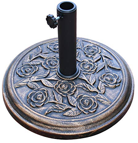 Green Bay 12kg Cast Iron Effect Parasol Base Cement Concrete Stand Weights Garden Outdoor Accessories