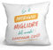 Mugffins Kissen mit Füllung mit Spruch für Stiefvater - Auf Italienisch - Sei il Migliore continua Cosi - 40 x 40 cm - originelles und lustiges Geschenk