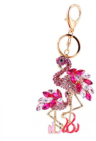 ARFUKA Schlüsselanhänger Flamingo Anhänger Schlüsselhalter Schlüsselringe Handtaschenanhänger Kristall Strass Taschenanhänger Autoschlüsselanhänger Keychain Geschenke für frauen