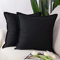 Madizz 2er Set Polyester- Leinen Kissenbezügen Weiche dekorative Kissenbezüge für Sofa Schlafzimmer Kissenhülle Schwarz 45x45 cm Quadrat