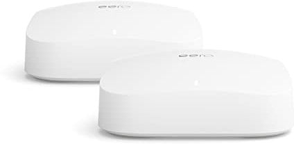 Amazon eero Pro 6E mesh Wi-Fi router | 2.5 Gbps Ethernet | Coverage up to 380 m2 | Connect 100+ devices | Ideal for streaming, working, and gaming | 2-Pack | 2022 release