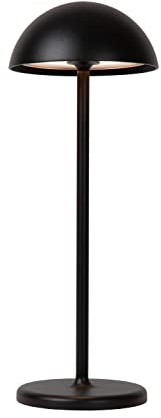 LUCIDE JOY - wiederaufladbare Tischlampe Innen/Außen - Akku/Batterie - Ø 12 cm - LED Dim. - 1x1,5W 3000K - IP54 - Schwarz