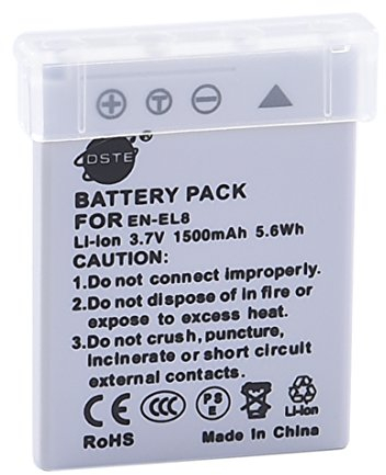 DSTE Batterie de rechange compatible avec Nikon EN-EL8 Coolpix P1 P2 S1 S2 S3 S5 S6 S7 S8 S9 S50 S51 S52 Cool-Station MV-11 MV-121