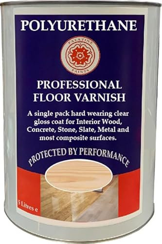 Polyurethane Floor Varnish Clear - Hard Wearing Floor Varnish for Wooden Flooring (1 Litre)
