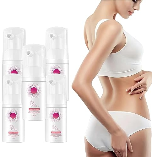 DYJAGYO Bienenwachs Haarentfernung Mousse, sanfte Bienenwachs Haarentfernung Mousse Natürlicher Haarentferner Arme Beine Bikinizone Gesicht und Körper Intimhaarentfernung (5Pcs)
