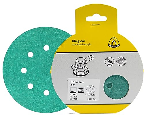 Klingspor PS 77 CK Schleifmittel (Set), 125 mm Lochform GLS5, SB-verpackt im Reiter