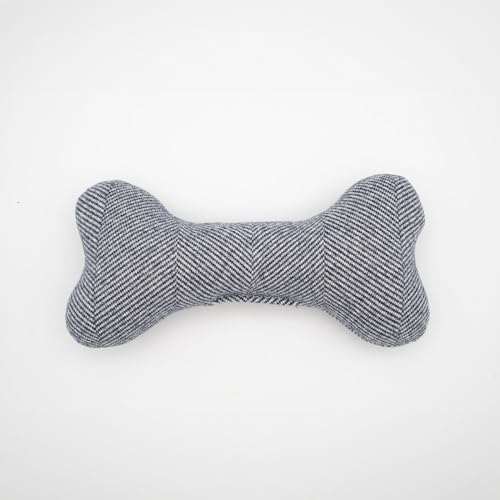 HAPPY JACKY Stoffspielzeug für Hunde in Knochenform grau | Ideal für Kau- und Wurfspiele | Perfekt für kleine bis große Hunde