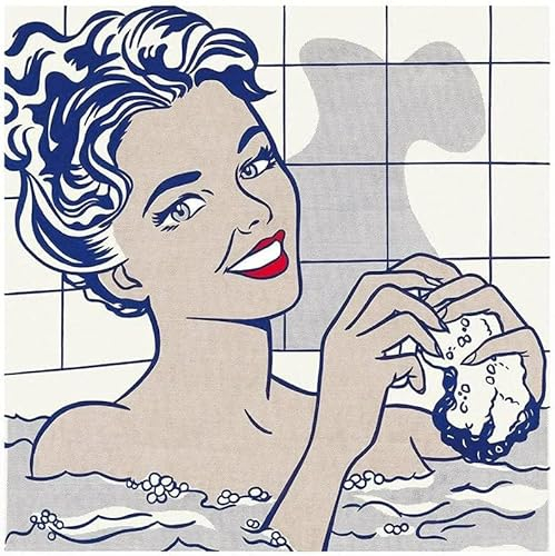 KEYGEM Roy Lichtenstein Poster 《Frau im Bad》Malerei Leinwand Roy Lichtenstein Wandkunst Roy Lichtenstein Drucke für zu Hause Wanddekoration 60x60cm Kein Rahmen