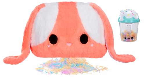 Fluffie Stuffiez Feature Plush - Pillow Fight Plush Bunny - Kuschelweicher Flaum - ASMR, Interaktiv - Einfache Reinigung mit Eigenem Staubsauger - für Kinder ab 4 und Sammler