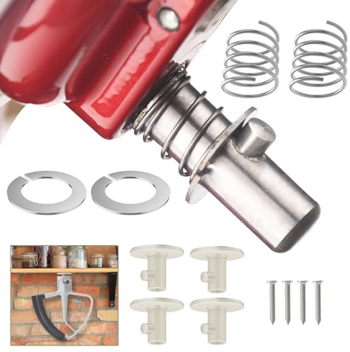 LIZEWEI 2 Pcs Quick Install Spring and Washer for KitchenAid Mixers, Reducing Wobble and Extending the life of the Stirrer, W/ 4 pcs Stand Mixer Attachment Holders, Space-saving Storage,(QJBJPJ)